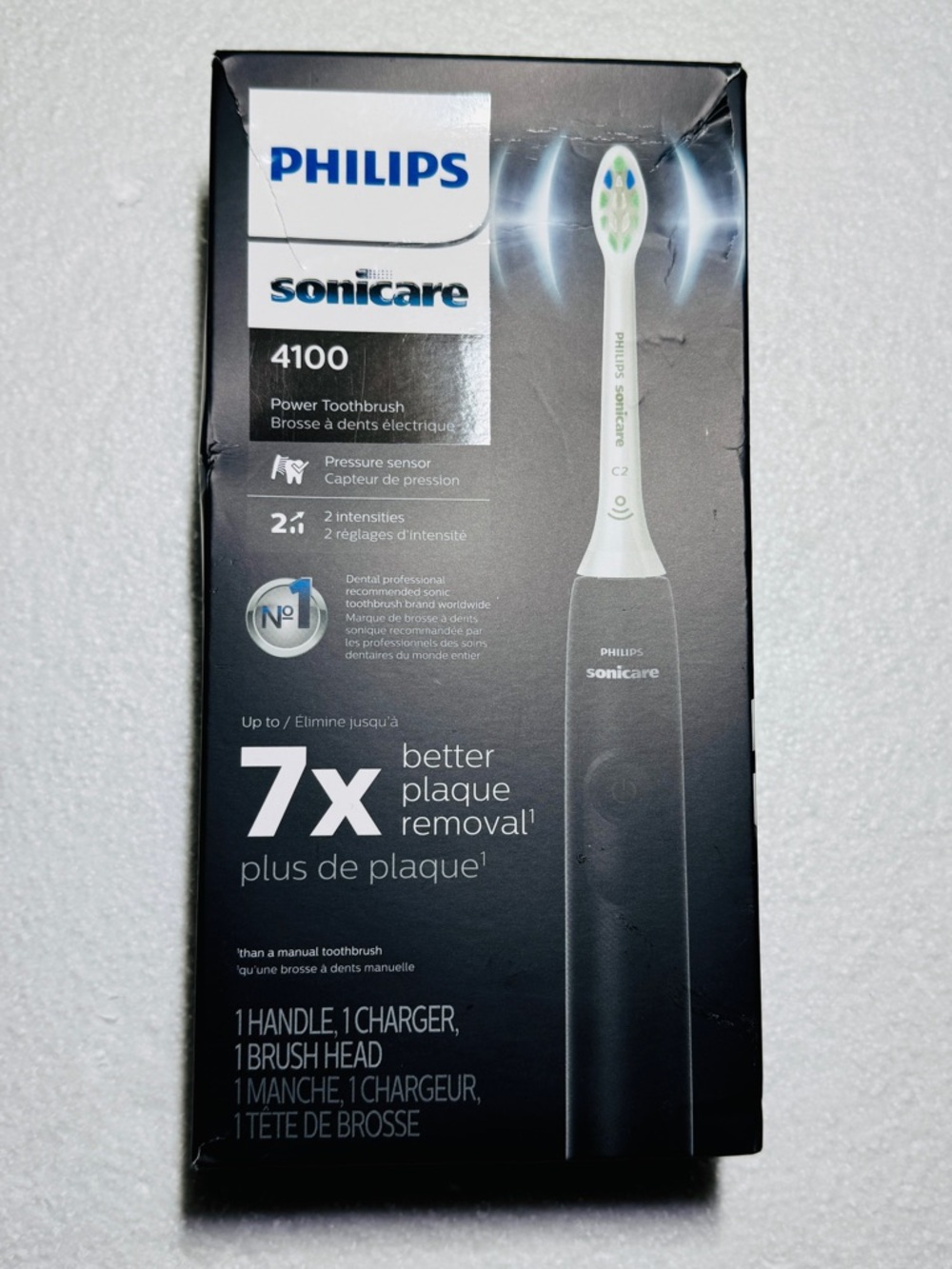 Philips Sonicare 4100 Electric Toothbrush - Black and White Open Box NEW